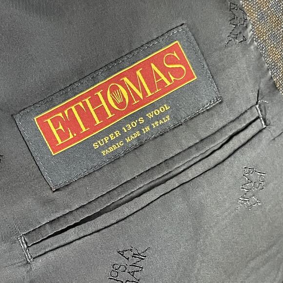 Jos A Bank Reserve Wool Blazer Sport Coat Mens 44R Plaid Tailored Fit Super 130s - Picture 8 of 16